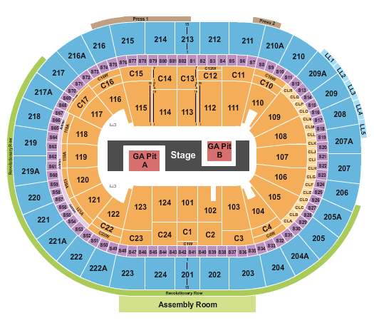 Xfinity Mobile Arena K-Pop Concerts Seating Chart